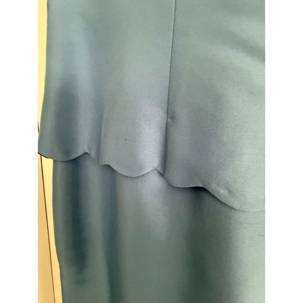 Talbots Vintage Blue Silk Dress Short Sleeve Scalloped Neckline‎ Womens 8 New - Picture 5 of 9